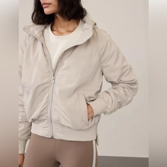 NWT Athleta Jetset Bomber Abalone Jacket Size Large - Picture 2 of 10